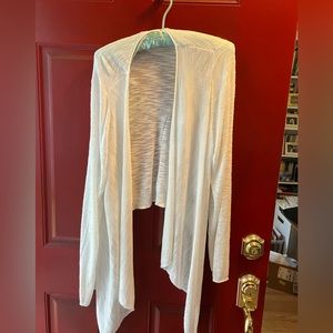 White Sweater (Short in back and longer on front and sides). Very light & comfy.